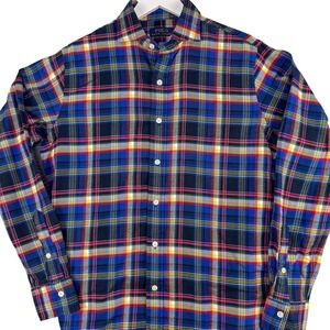 Polo Ralph Lauren Shirt Mens Small Multicolor Plaid Button Down Cotton‎ Outdoor